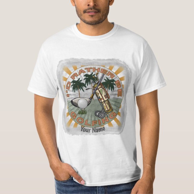 Camiseta De preferência Jogando Golfe  (Frente)