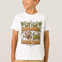 Camiseta de Preguiça Fofa Pequeno Explorador Grand