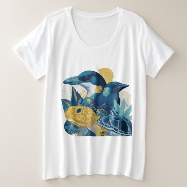 Camiseta de Presente de Animais de Verão na Praia (Frente do Design)