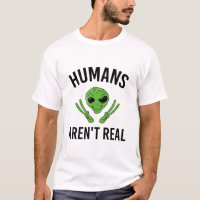 Camiseta de Presente de OVNI Alien Engraçado Human