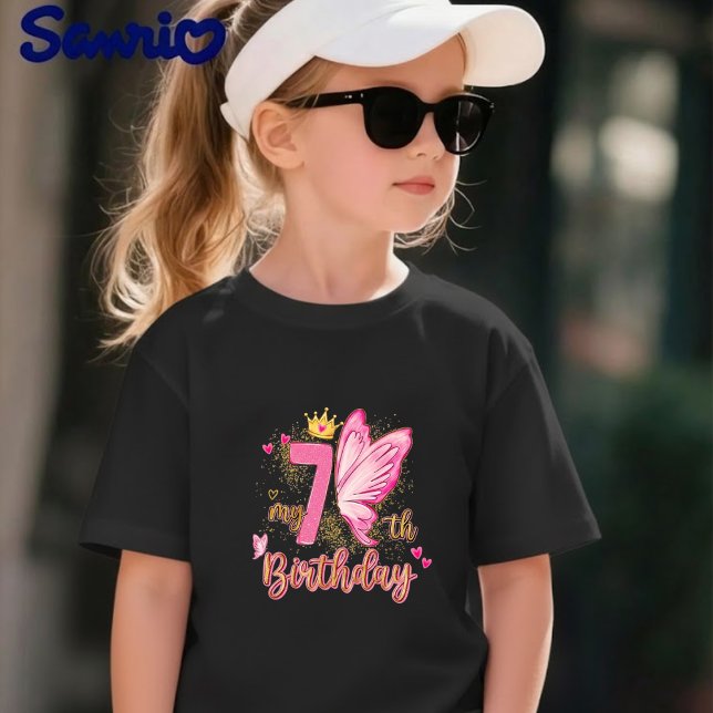 Camiseta de presente de princesa 'Meu 7º Aniversár (Criador carregado)