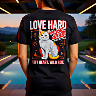 Camiseta de Presente para Amante de Gatos de Coraç