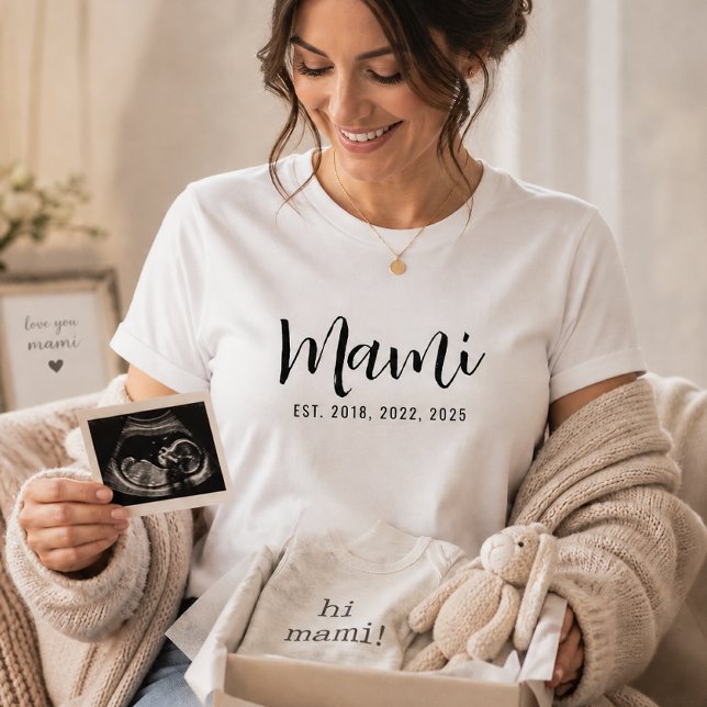 Camiseta de Presente para Nova Mãe Mami Estabeleci (Criador carregado)