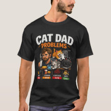 Camiseta de Presente para Pai de Gato Engraçado Am