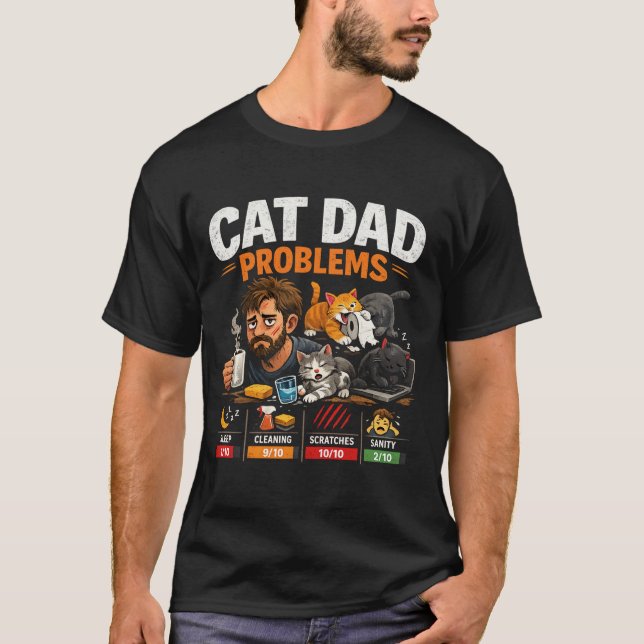Camiseta de Presente para Pai de Gato Engraçado Am (Frente)