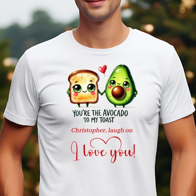 Camiseta de presente personalizada de comida engra (Personalized Funny Food Valentine T-Shirt Gift for Him)
