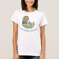 Camiseta de presentes cristãos Leão e o cordeiro