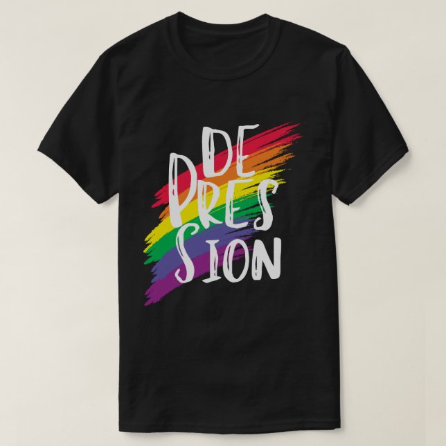 Camiseta De-Press-Ion Tee | Fundo do Arco-Íris x CTFOD (Frente do Design)