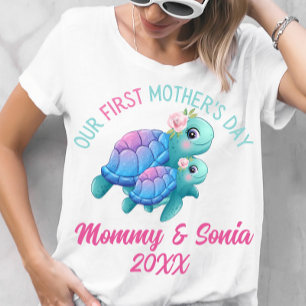 Camiseta de primeira Dia de as mães de Tartaruga-d
