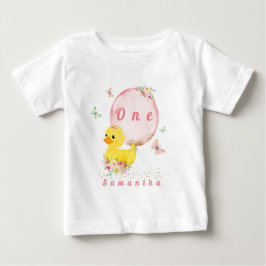 Camiseta de Primeiro Aniversário da Menina do PATO