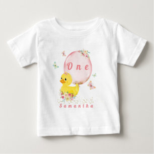 Camiseta de Primeiro Aniversário da Menina do PATO