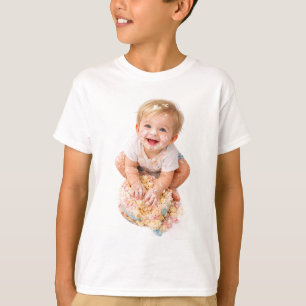 Camiseta de Primeiro Aniversário do Bebê Cake Smas
