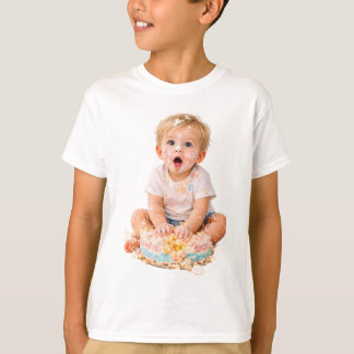 Camiseta de Primeiro Aniversário do Bebê com Destr