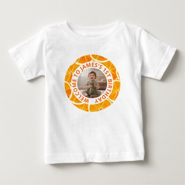 Camiseta de Primeiro Aniversário Personalizada com (Frente)