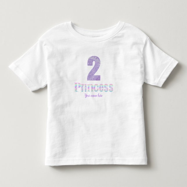 Camiseta de Princesa de Aniversário com Nome (Frente)