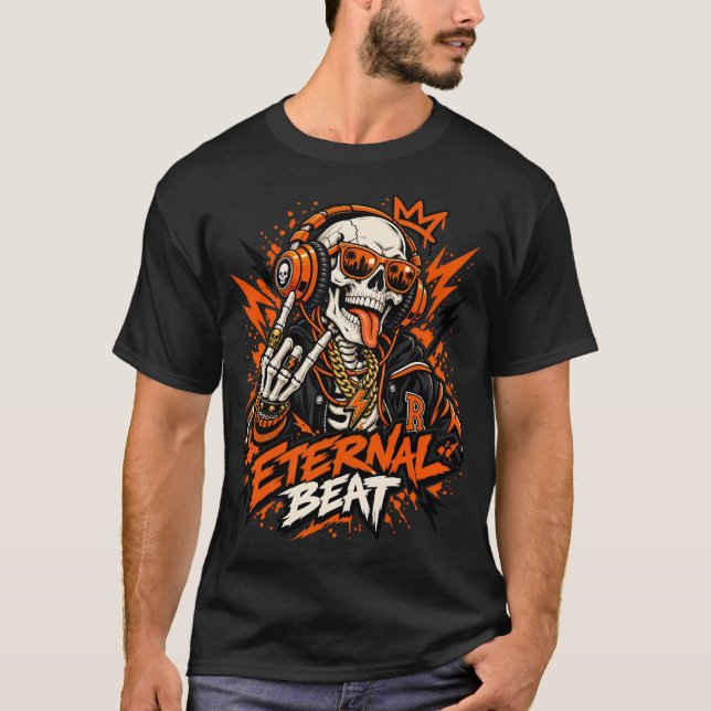 Camiseta de Produtor Musical DJ Skeleton, Eternal  (Frente)