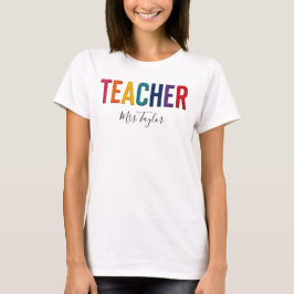 Camiseta de Professor com Nome de Volta às Aulas