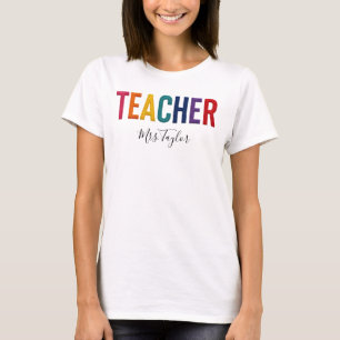Camiseta de Professor com Nome de Volta às Aulas