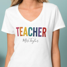 Camiseta de Professor com Nome de Volta às Aulas