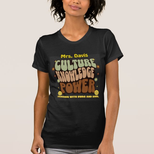 Camiseta de Professor Cultura, Conhecimento, Poder (Frente)