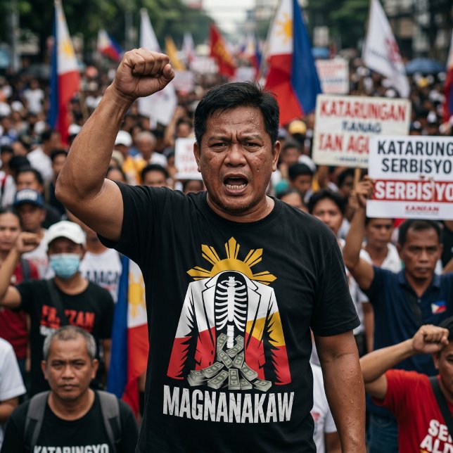 Camiseta de Protesto Anti Marcos Filipino Corrupçã (Criador carregado)