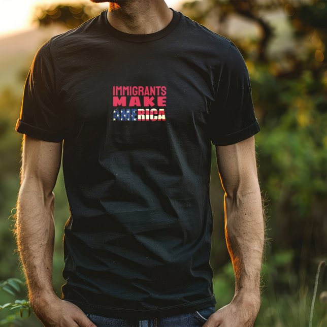 Camiseta de protesto anti-Trump (This T-shirt boldly opposes Donald Trump's immigration policies.)