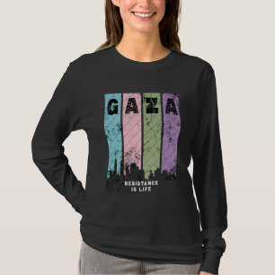 Camiseta de Protesto de Manga Longa GAZA   Solidar
