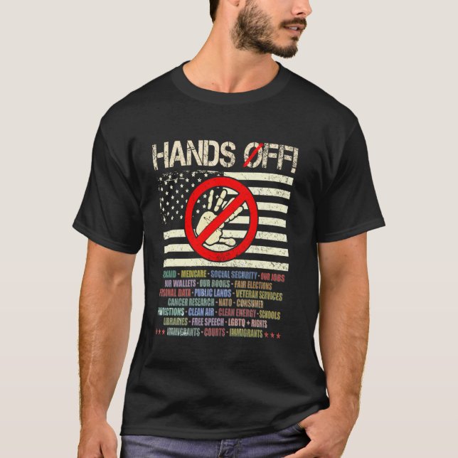 Camiseta de Protesto MÃ£os Fora Roupas de Protesto (Frente)