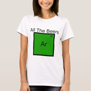 Camiseta de Punho do Elemento Argônio Todas as Cer