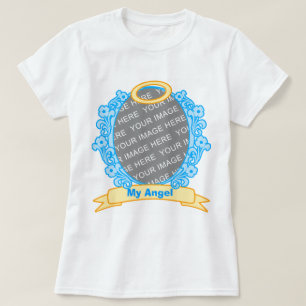 Camiseta de Quadro Personalizável Azul Halo