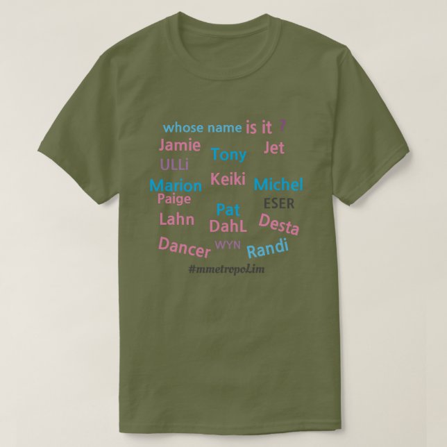 Camiseta De Quem É Esse Nome? /MASCULINO/FEMININA/ZAZZLE/to (Frente do Design)