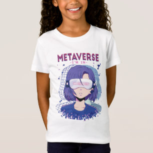 Camiseta de rapariga anime óculos de realidade vir