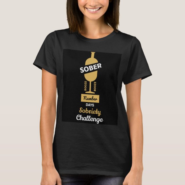 Camiseta de Recuperação de Viciado em Álcool Sober (Frente)