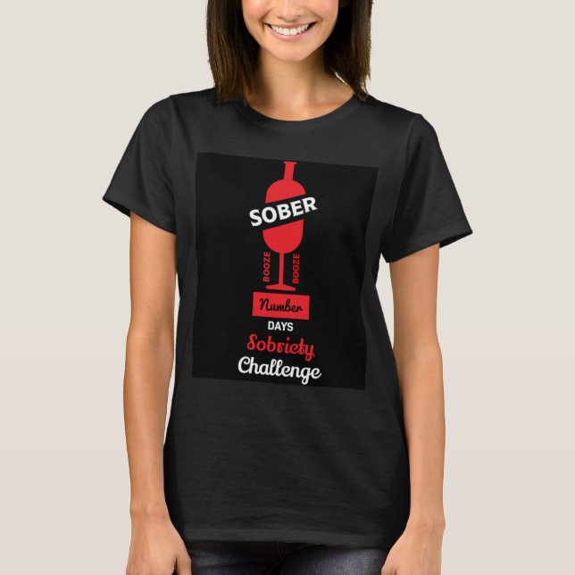 Camiseta de Recuperação de Viciado em Álcool Sober (Frente)