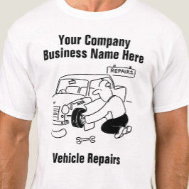 Camiseta de Reparos de Carro ou Veículo em Garagem