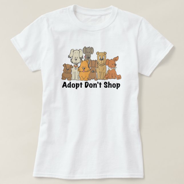 Camiseta de Resgate de Cães Adopt Don’t Shop (Frente do Design)