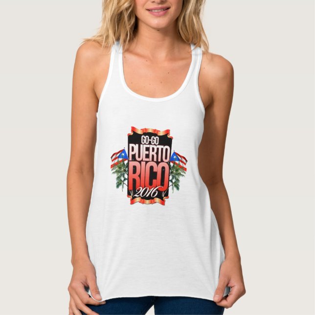 Camiseta de ressalto das mulheres Go-GoPuerto Rico (Frente)