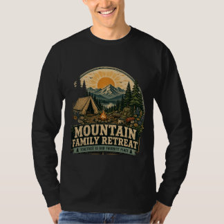 Camiseta de retiro familiar na montanha