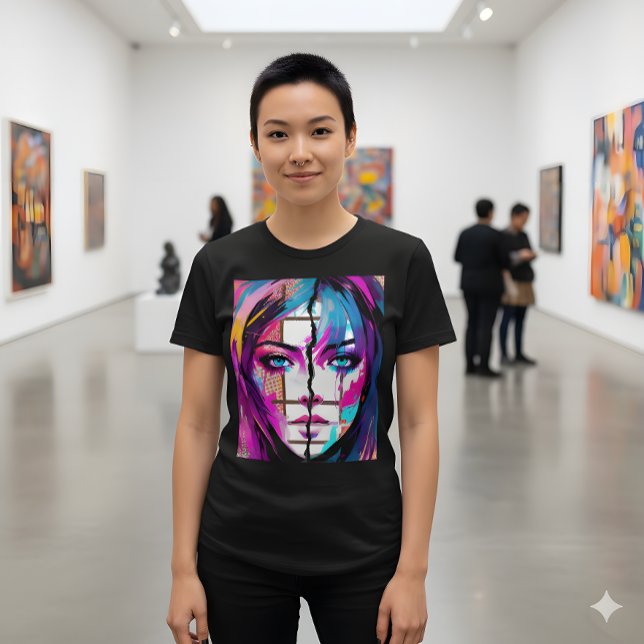 Camiseta de retrato de arte pop abstrata | Alma de (Criador carregado)