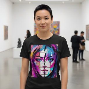 Camiseta de retrato de arte pop abstrata Alma de