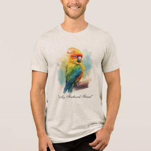 Camiseta de retrato de ave de estimação em aquarel
