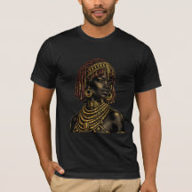 Camiseta de retrato dourado de mulher africana - G