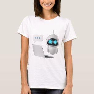 Camiseta de Robô de IA – Desenho de Tecnologia Fut
