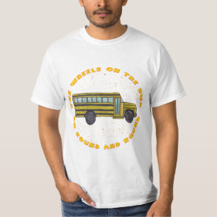 Camiseta de Rodas de Ônibus Escolar