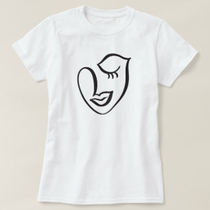 Camiseta de Rosto Caligráfico