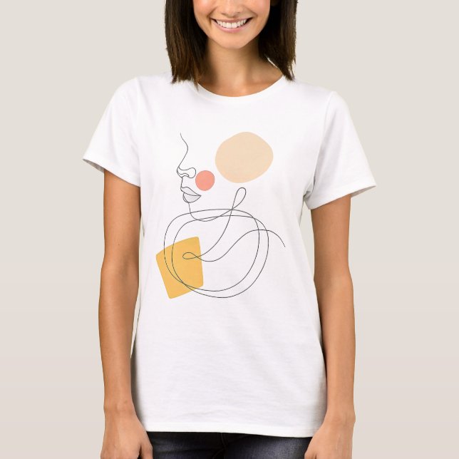 Camiseta de Rosto de Arte de Linha Abstrata – Exp  (Frente)