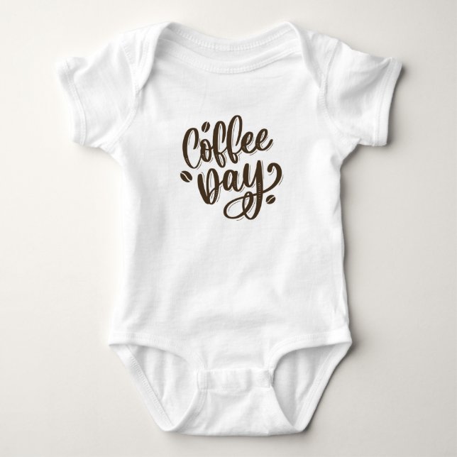 Camiseta de roupa para bebê do dia do café (Frente)