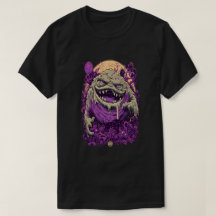 Camiseta de Rua de Estilo Dark Comic Monstro Roxo