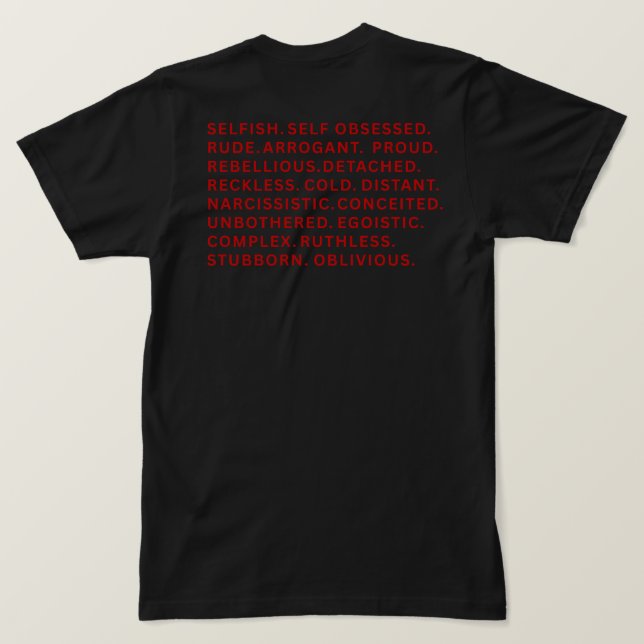 Camiseta de Rua Era do Vilão Imperturbável  (Verso do Design)