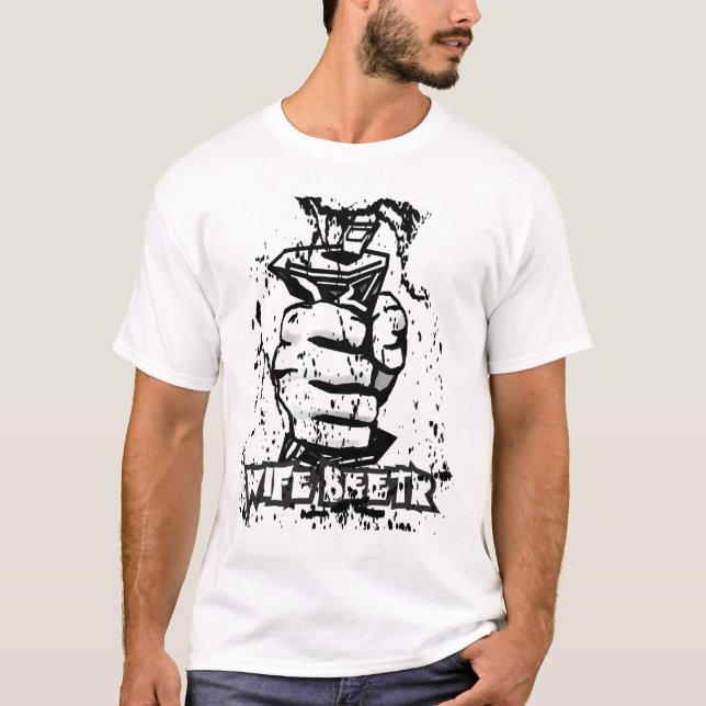 CAMISETA DE S DOS HOMENS DO BATEDOR DE ESPOSA ' (Frente)